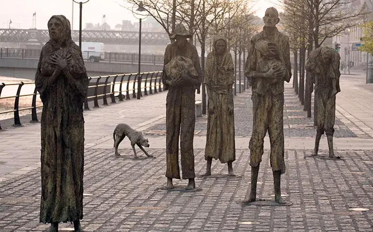 The Famine Memorial in Dublin